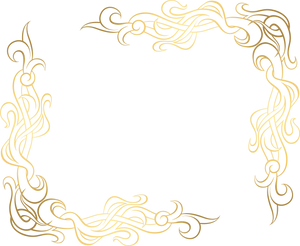 Golden Flourish Frame Design PNG Image