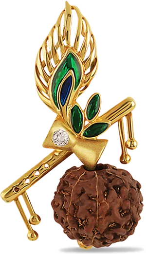 Golden Flute Pinecone Award Trophy PNG Image