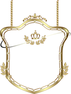 Golden Framewith Crownand Laurels.png PNG Image