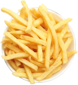 Golden French Fries Bowl PNG Image