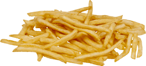 Golden French Fries Isolated PNG with transparent background