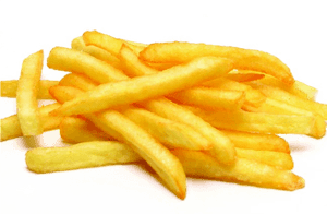 Golden French Fries Isolated PNG image with transparent background