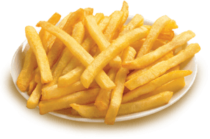 Golden French Fries Plate PNG with transparent background