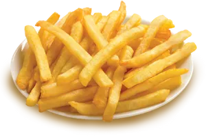 Golden French Fries Plate PNG Image