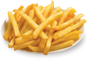 Golden French Fries Plate.png PNG Image