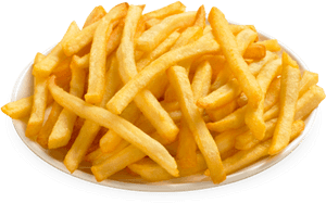 Golden French Fries Plate.png PNG with transparent background