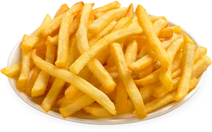 Golden French Fries Plate.png PNG Image