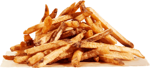 Golden French Fries Stacked PNG with transparent background