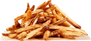 Golden French Fries Stacked PNG Image