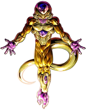 Golden Frieza Dragon Ball Artwork PNG Image