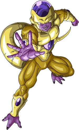 Golden Frieza Power Stance PNG Image