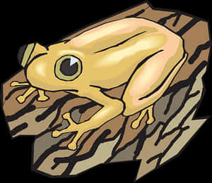 Golden Frog Illustration PNG image with transparent background