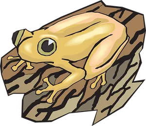 Golden Frog Illustration PNG Image