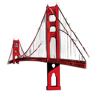 Golden Gate Bridge Artistic Illustration Png Ndb PNG Image