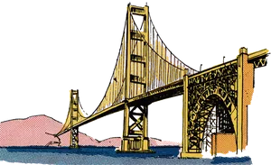 Golden Gate Bridge Illustration PNG Image