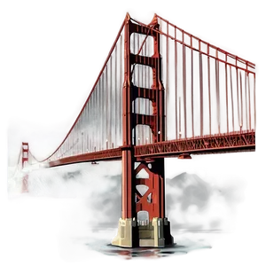 Golden Gate Bridge In Fog Silhouette Png 06122024 PNG Image