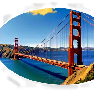 Golden Gate Bridge Panoramic View Png Wgu PNG Image