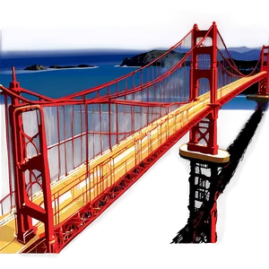 Golden Gate Bridge Reflection Water Png Qag26 PNG Image