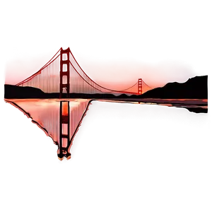 Golden Gate Bridge With Red Sunset Sky Png 06122024 PNG Image