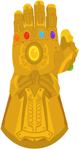 Golden Gauntletwith Infinity Stones PNG Image