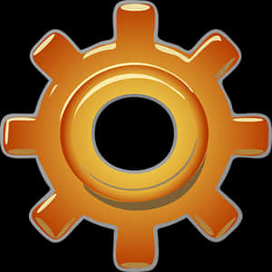 Golden Gear Icon PNG image with transparent background