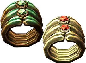 Golden Gemstone Rings Illustration PNG Image