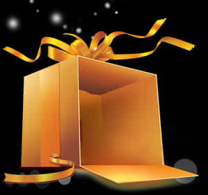 Transparent Open Gift Box Png - Golden Gift Box Png, Png Download PNG image with transparent background