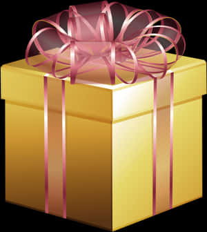 Gift Box Png Image - Pink And Gold Gift Box, Transparent Png PNG image with transparent background