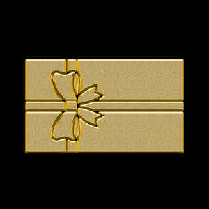 Golden Gift Box Top View PNG image with transparent background