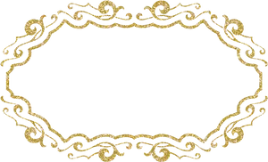 Golden Glitter Frame Design PNG Image