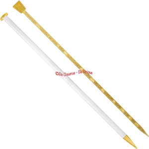 Golden Glitter Knitting Needles PNG Image