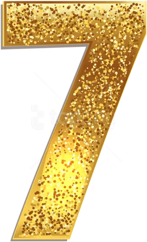 Golden Glitter Number7 PNG Image