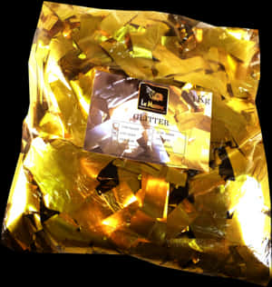 Golden Glitter Packaging Le Maitre PNG image with transparent background