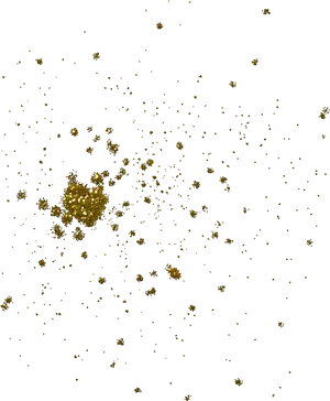 Golden Glitter Sparkleson Black Background PNG Image