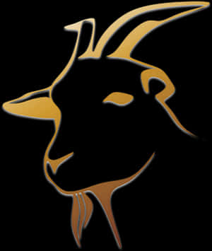 Golden Goat Silhouette PNG image with transparent background