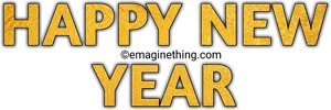 Golden_ Happy_ New_ Year_ Text_ Sticker PNG Image