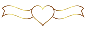 Golden Heart Banner Design PNG Image