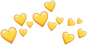 Golden_ Heart_ Emojis_ Black_ Background.jpg PNG Image