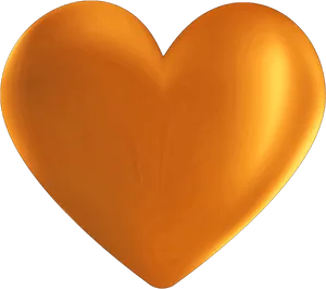 Golden Heart Illustration PNG Image