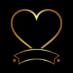 Golden Heart Logo PNG image with transparent background