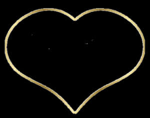 Golden Heart Outline PNG with transparent background