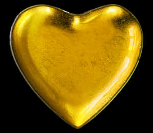 Golden Heart Shaped Object PNG image with transparent background