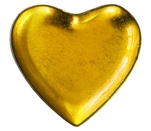 Golden Heart Shaped Object PNG Image