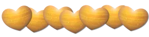 Golden Hearts Row PNG Image