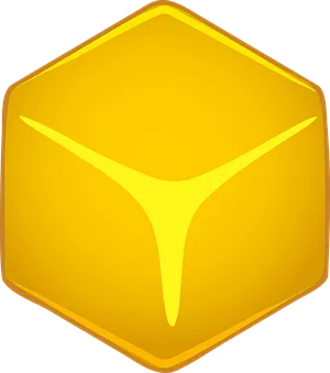 Golden Hexagon Icon PNG Image