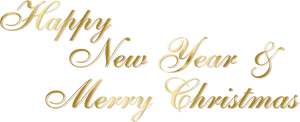 Golden Holiday Greetings PNG Image