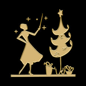 Golden Holiday Magic PNG image with transparent background