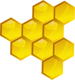 Golden Honeycomb Graphic PNG Image