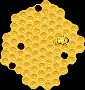Golden Honeycombwith Bee PNG with transparent background
