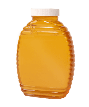 Golden Honeyin Plastic Jar PNG image with transparent background